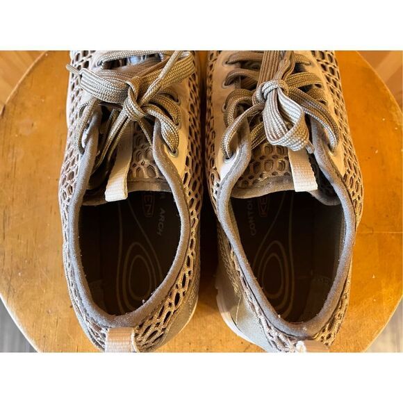 Keen Mercer Lace II CNX Sneaker Women Size 6.5 Brindle Khaki Leather Mesh - Picture 5 of 8